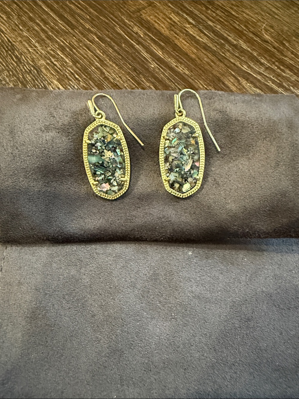 Kendra Scott Gold Abalone Drop Earrings - Picture 2 of 6